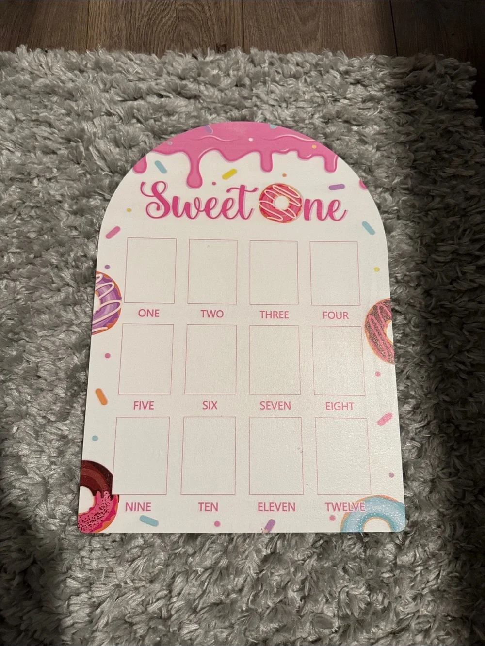 Sweet One Pink Donut Milestone Photo Board - Party Display